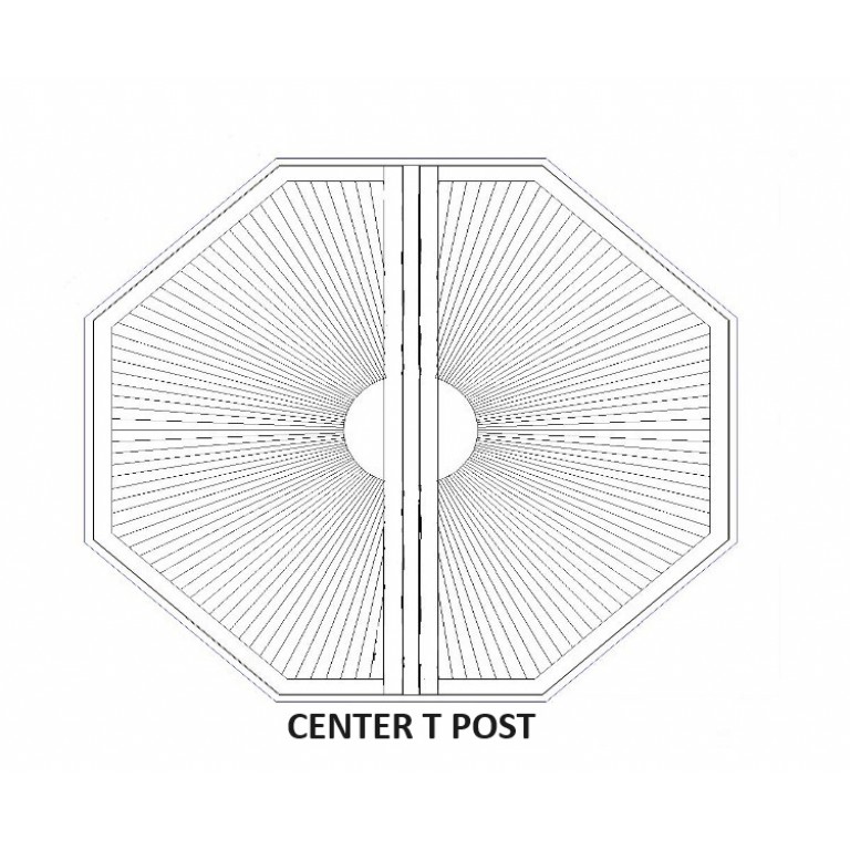Sunburst Octagon 2 Panel With Center T Post