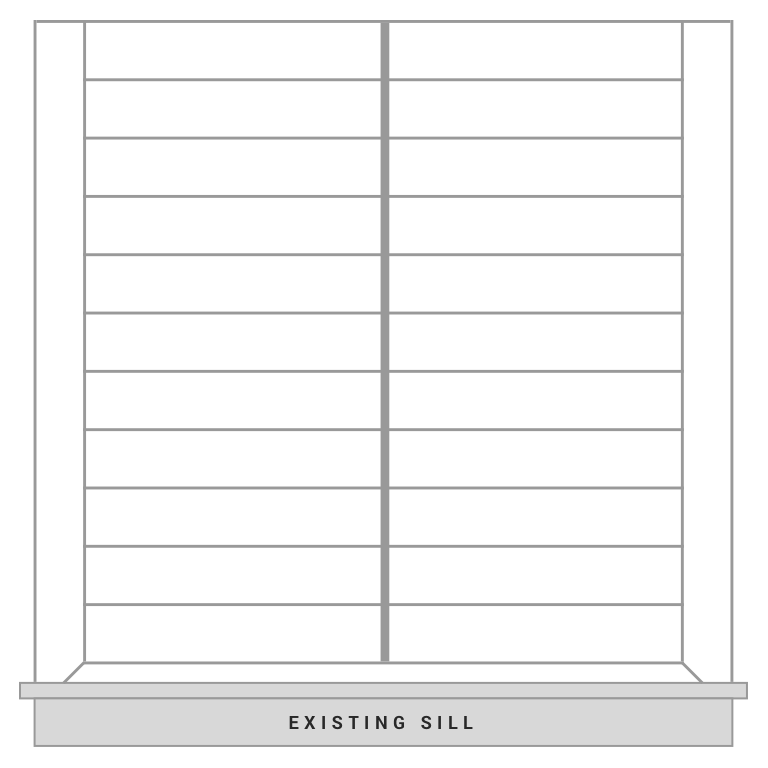 2 Sided Cafe with Sill Plate Bottom