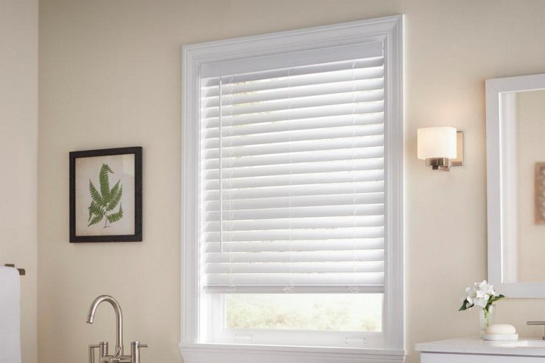 2 1/2" Premium Cordless Privacy No Holes Faux Wood Blinds