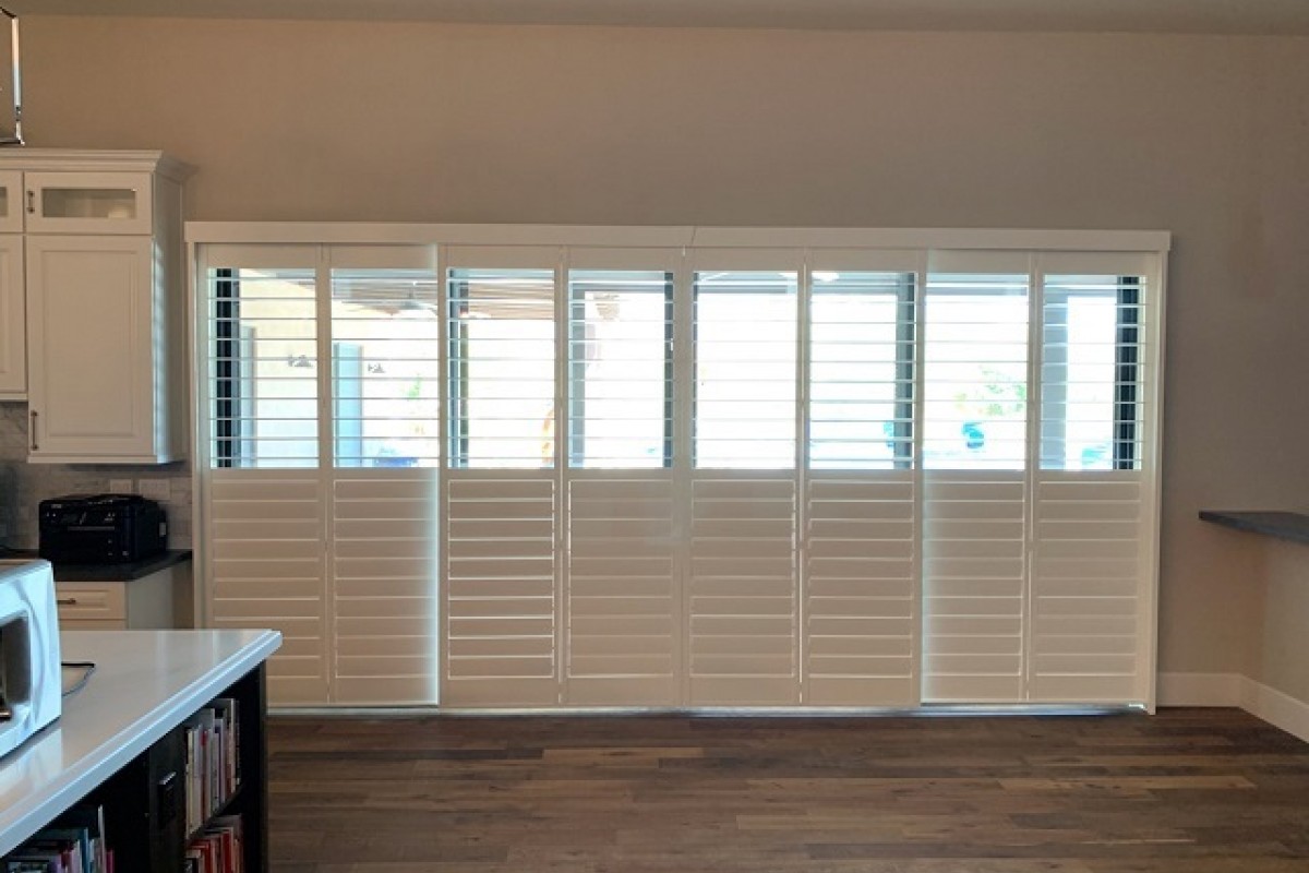 Premium Bypass Sliding Poly Shutter