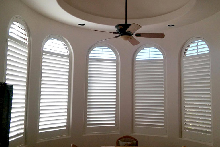 Premium Louvered Arched Poly Shutter