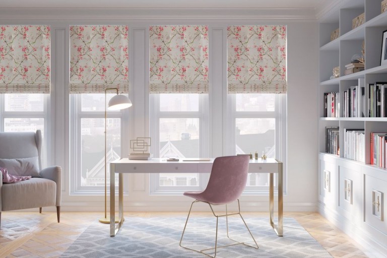 Designer Prints and Floral Roman Shade