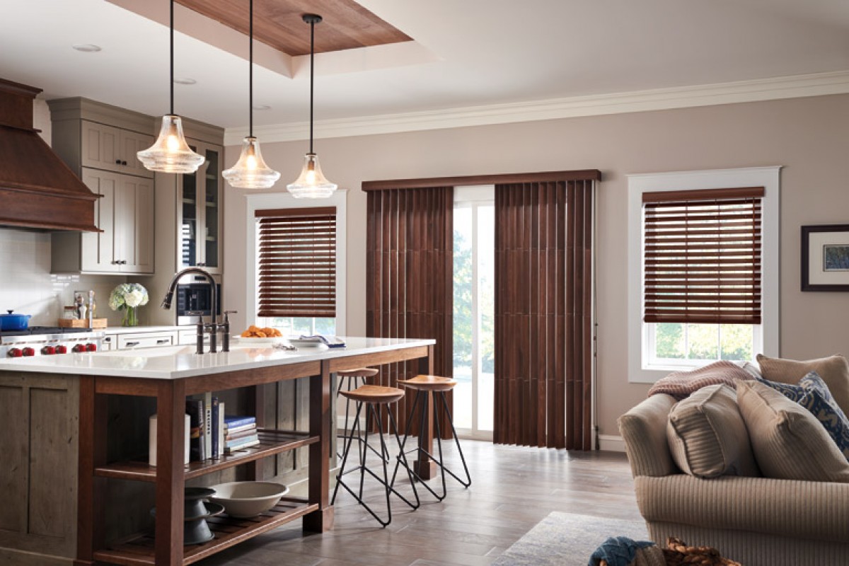 Smooth Grain Faux Wood Classic Vertical Blind