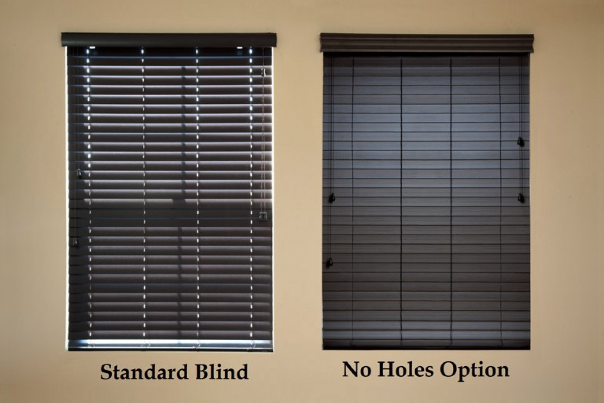2" Cordless Premium Privacy No Holes Wood Blinds