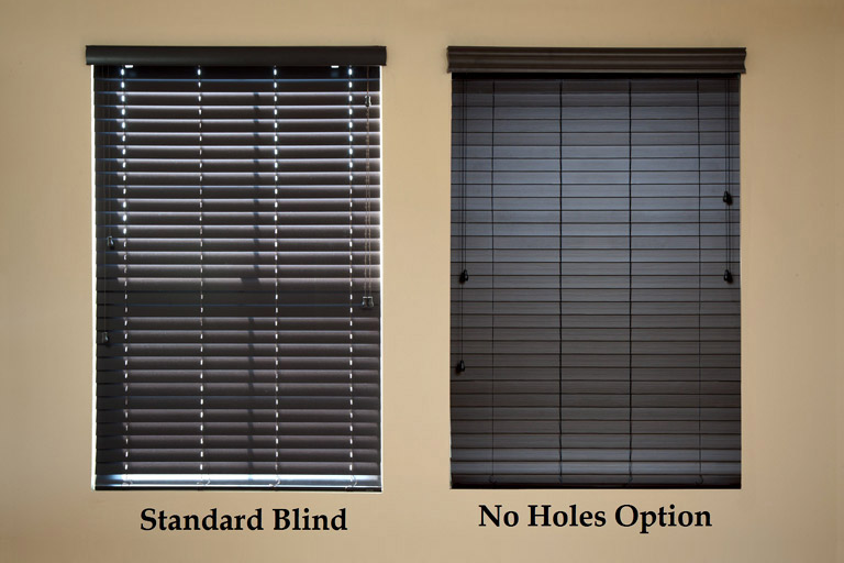 2" Cordless Premium Privacy No Holes Wood Blinds