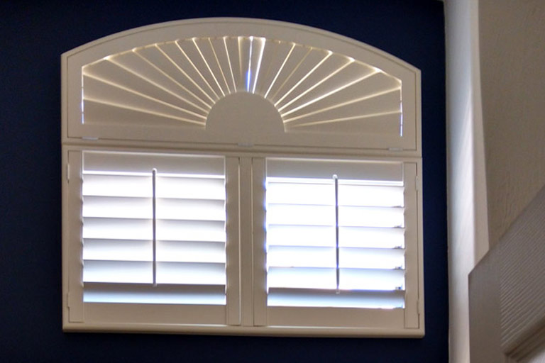 Premium Arched Sunburst Wood Shutter