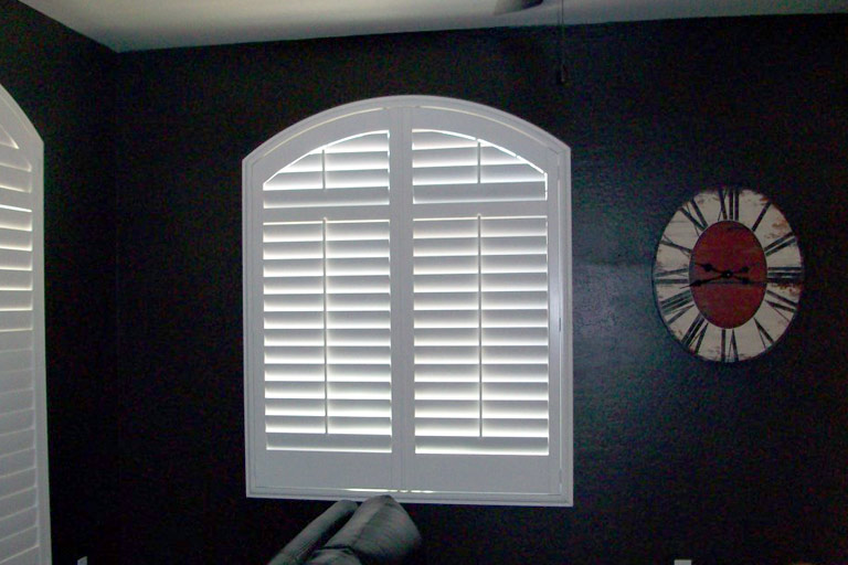 Premium Louvered Arched Wood Shutter