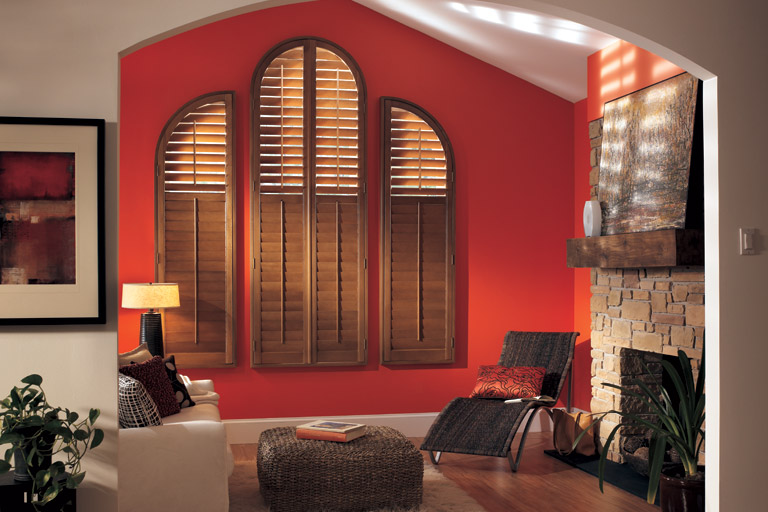 Premium Louvered Arched Wood Shutter