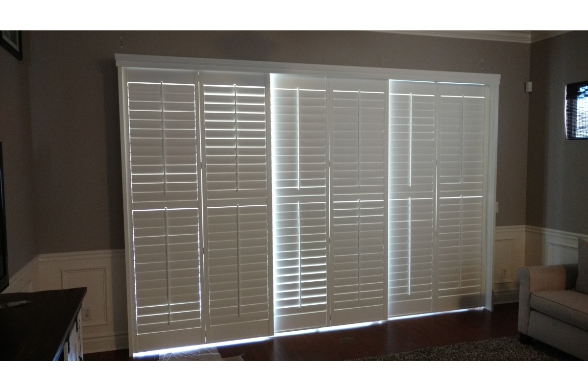 Premium Triple Track Bypass Sliding Poly Shutter